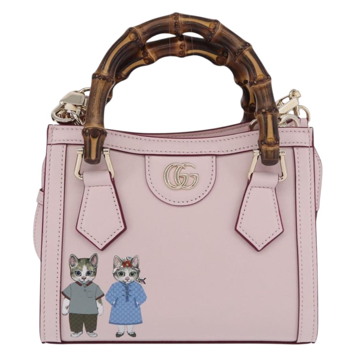 GUCCI Yuko Higuchi Bamboo Diana Small Tote Bag 3way Pink 841488 Auth 202070SM