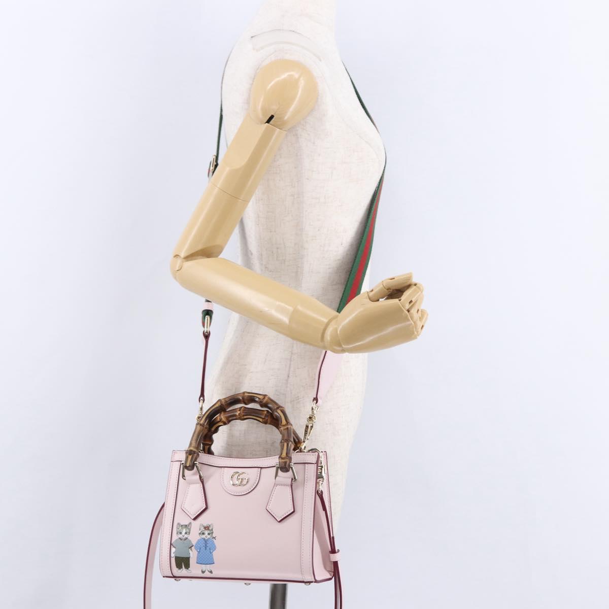 GUCCI Yuko Higuchi Bamboo Diana Small Tote Bag 3way Pink 841488 Auth 202070SM