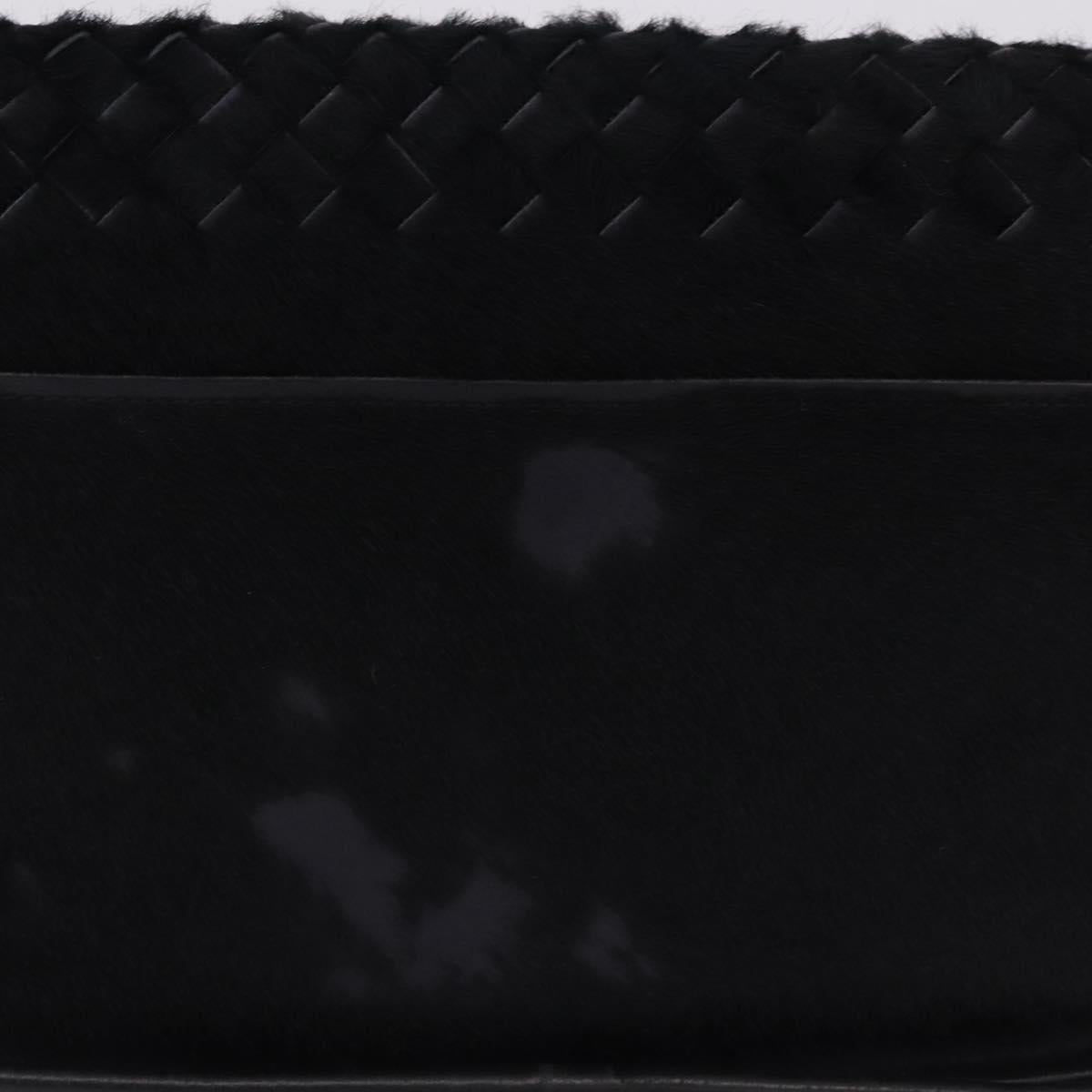BOTTEGA VENETA INTRECCIATO Shoulder Bag Fur Black Auth 202071