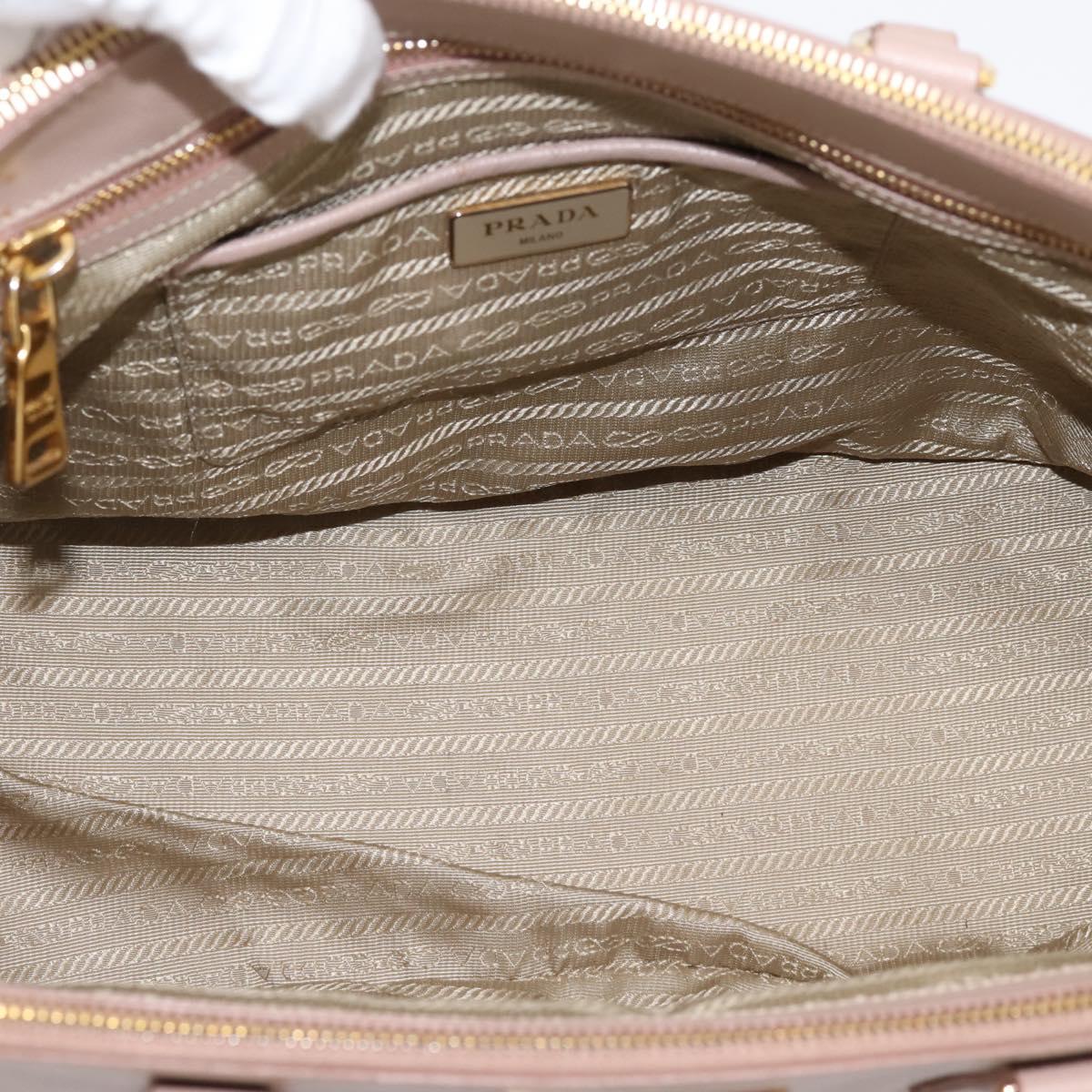PRADA Galleria Hand Bag Saffiano 2way Pink Gold Tone Auth 202076V