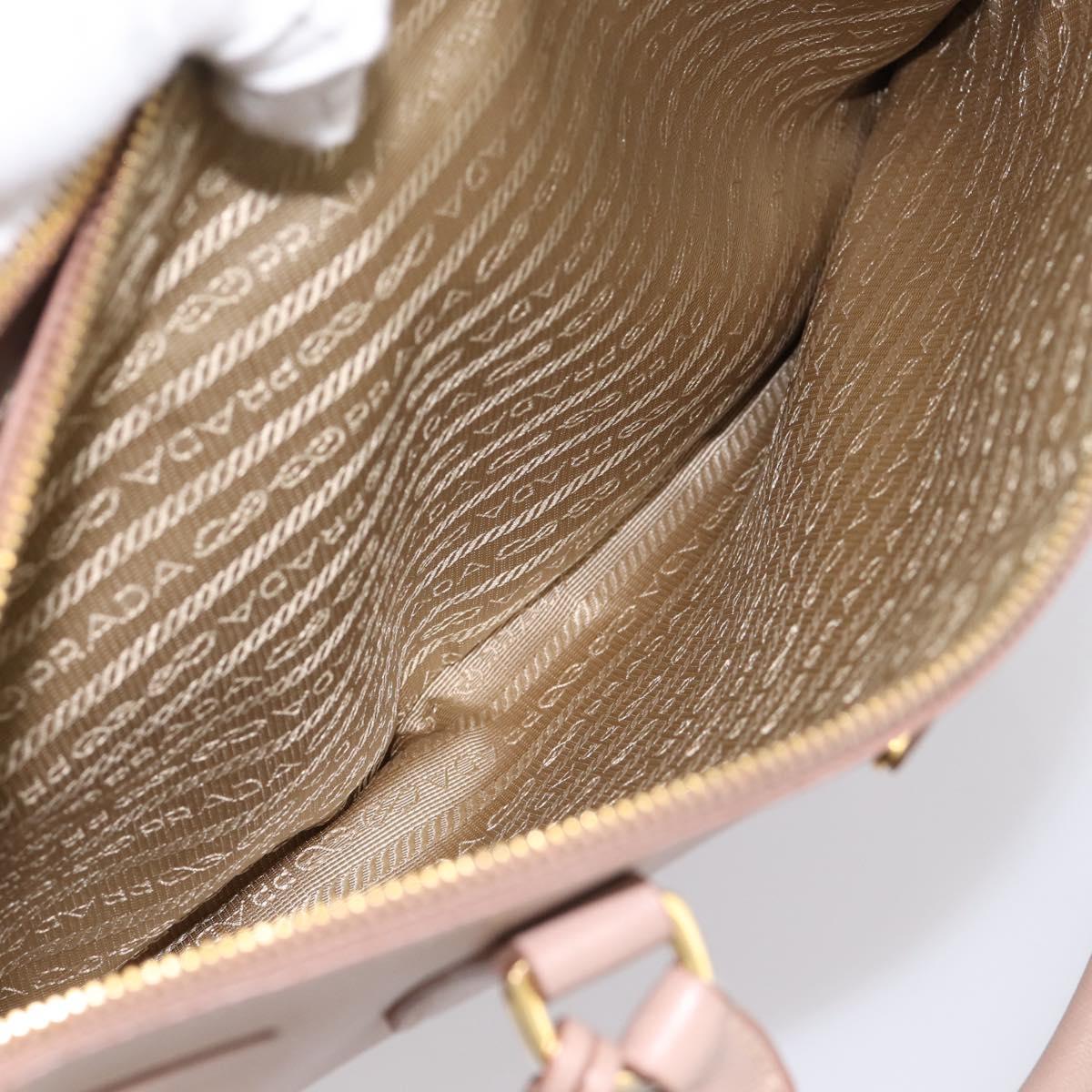 PRADA Galleria Hand Bag Saffiano 2way Pink Gold Tone Auth 202076V