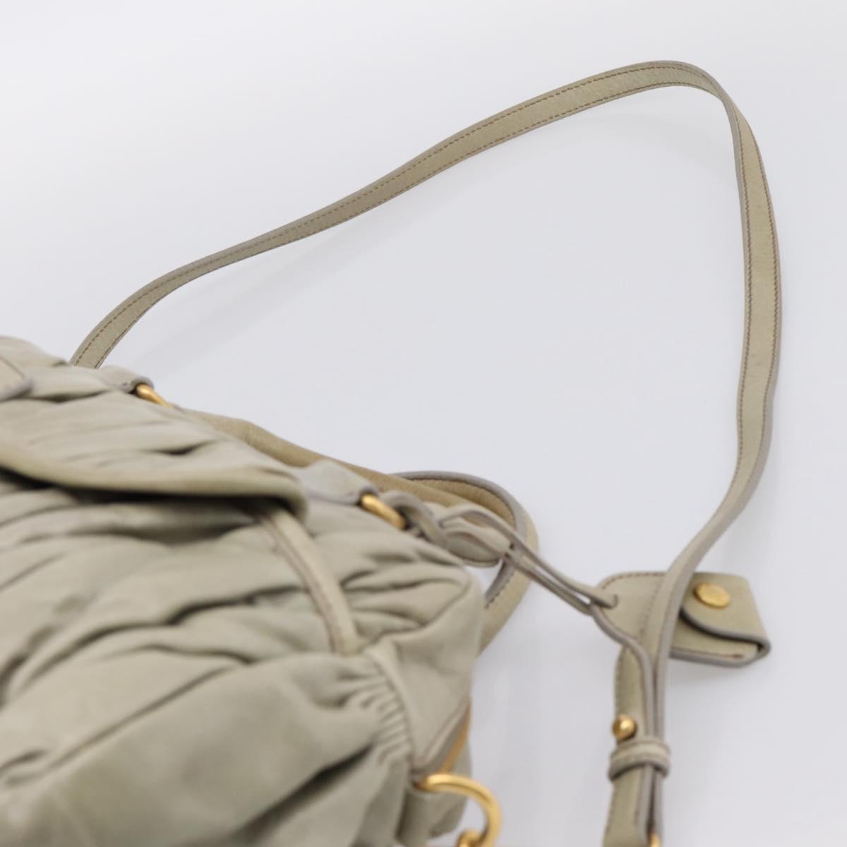 Miu Miu Vitellolux Hand Bag Leather 2way Green Gold Tone Auth 202078V