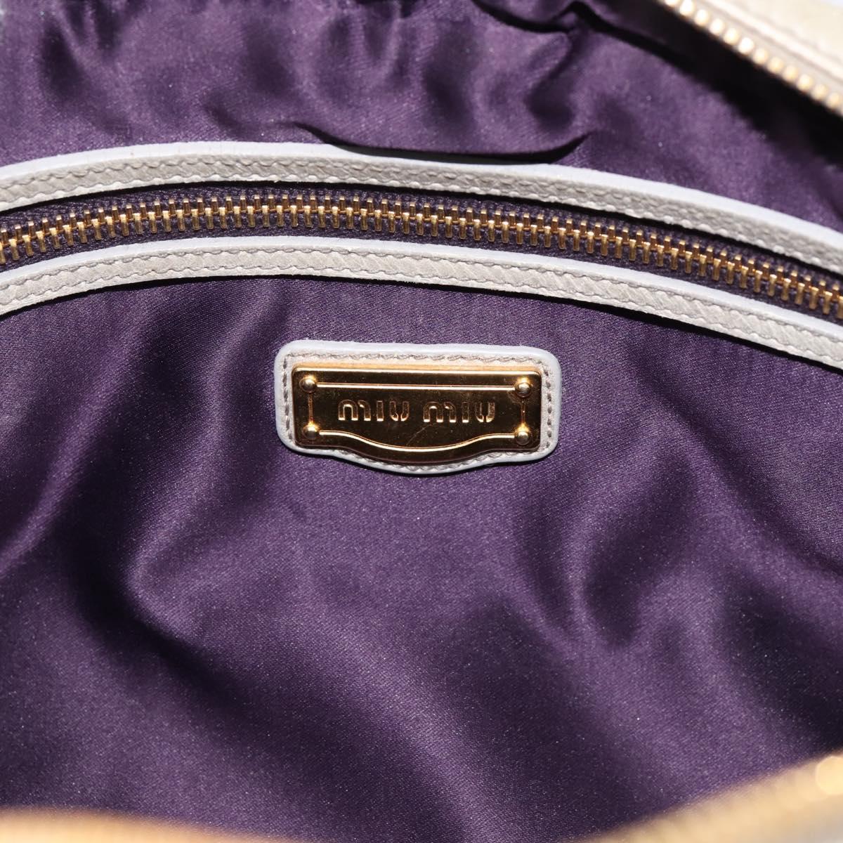 Miu Miu Vitellolux Hand Bag Leather 2way Green Gold Tone Auth 202078V