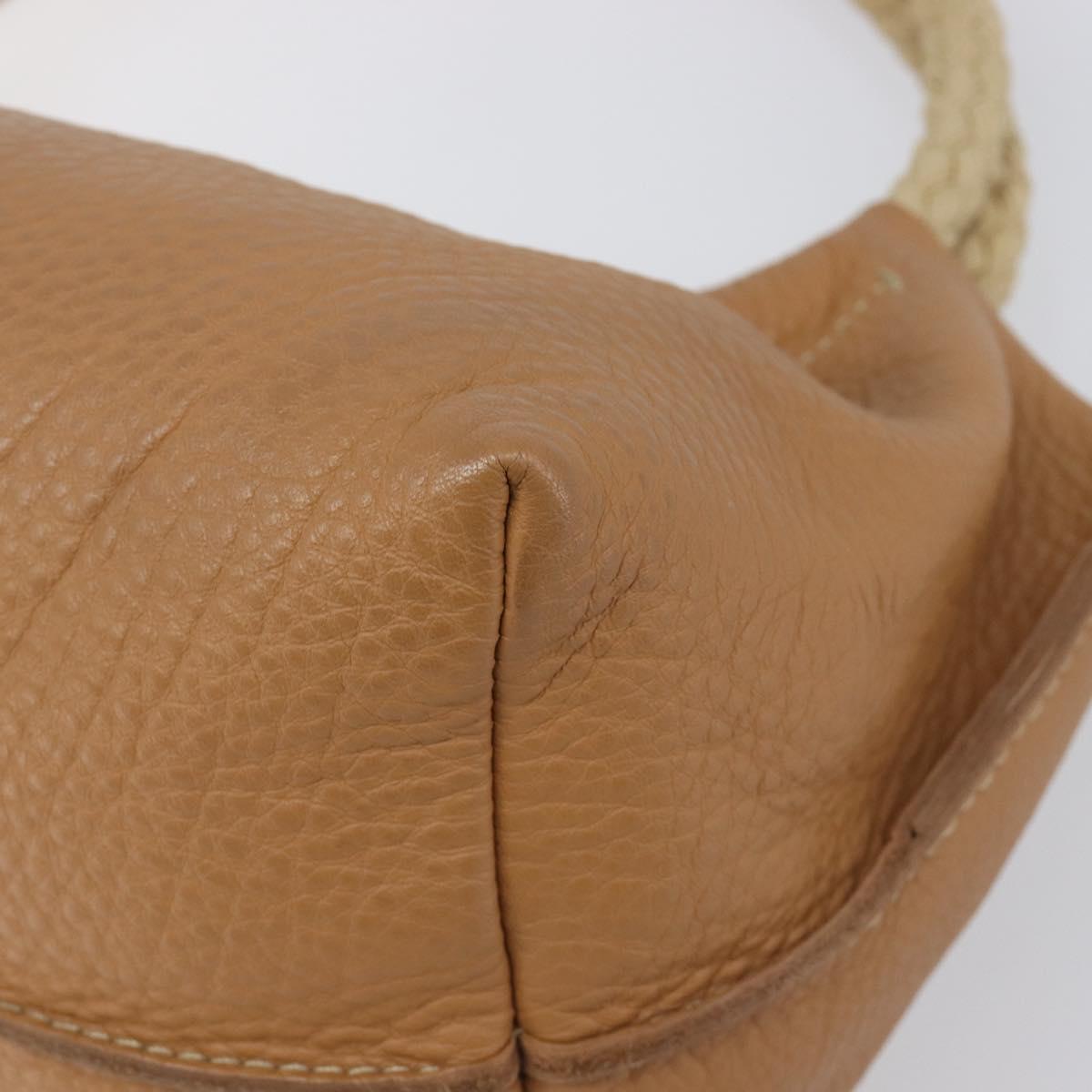 Miu Miu Tote Bag Leather Brown Beige Auth 202080V