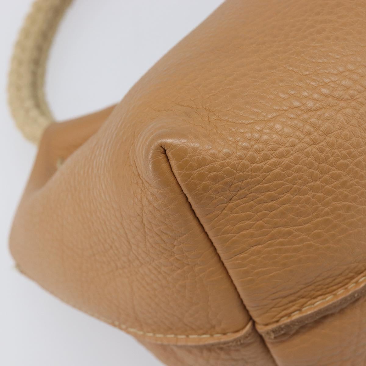 Miu Miu Tote Bag Leather Brown Beige Auth 202080V