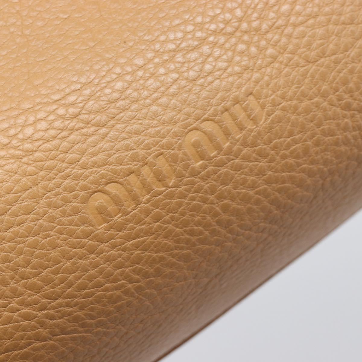 Miu Miu Tote Bag Leather Brown Beige Auth 202080V