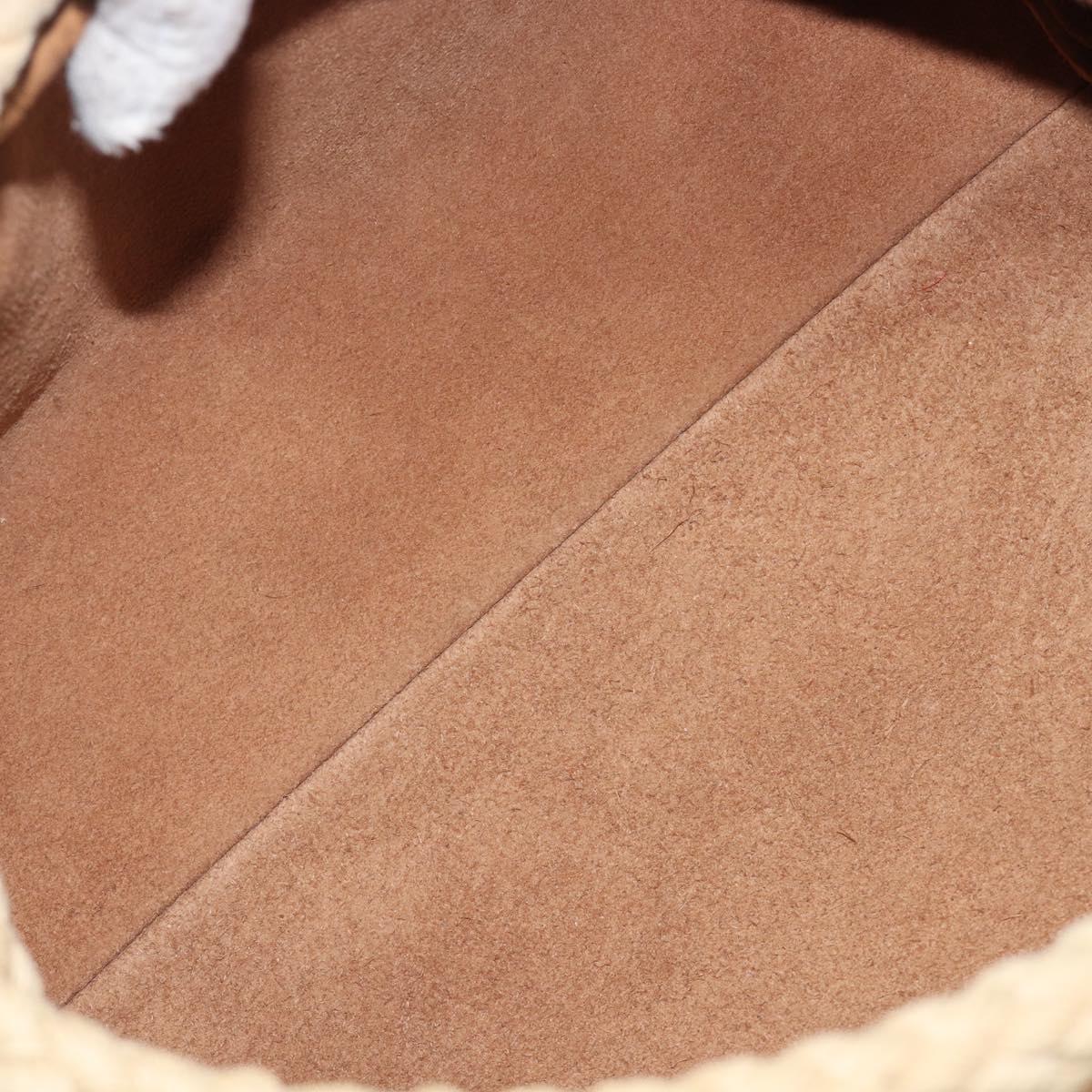 Miu Miu Tote Bag Leather Brown Beige Auth 202080V