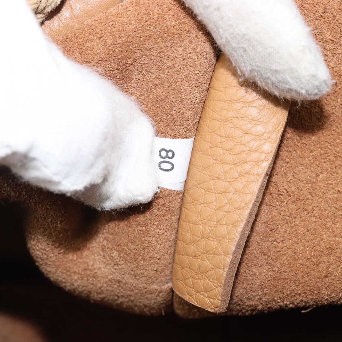 Miu Miu Tote Bag Leather Brown Beige Auth 202080V