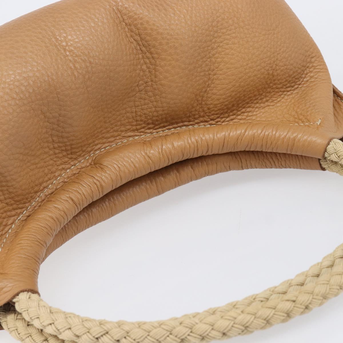 Miu Miu Tote Bag Leather Brown Beige Auth 202080V