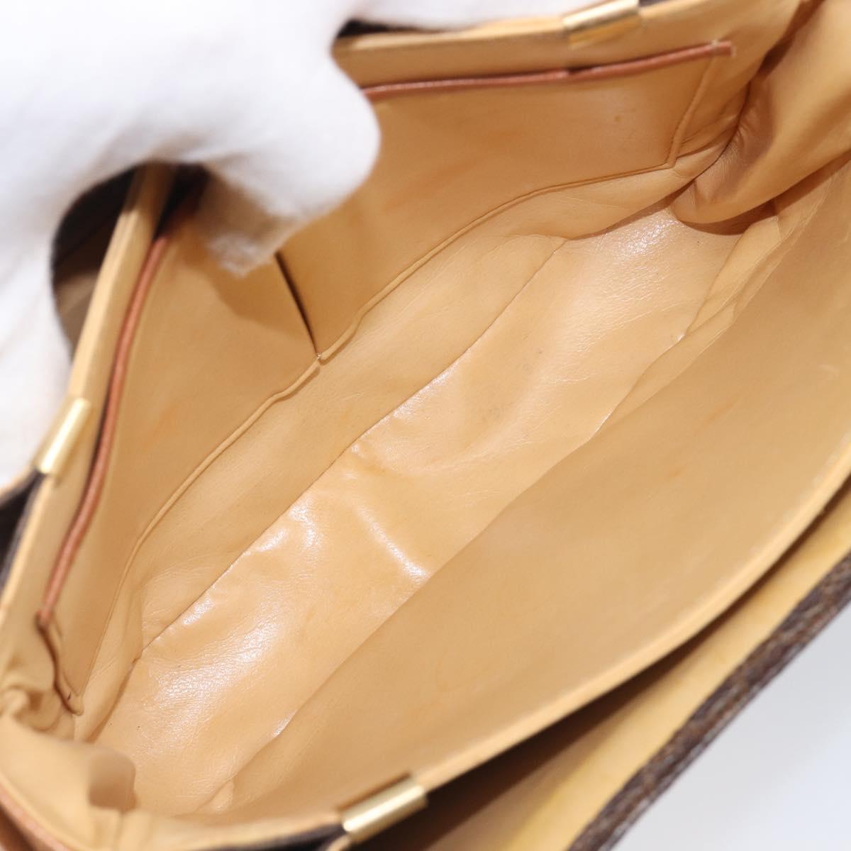 CELINE Macadam Horse Carriage Shoulder Bag PVC Brown Gold Tone Auth 202089A