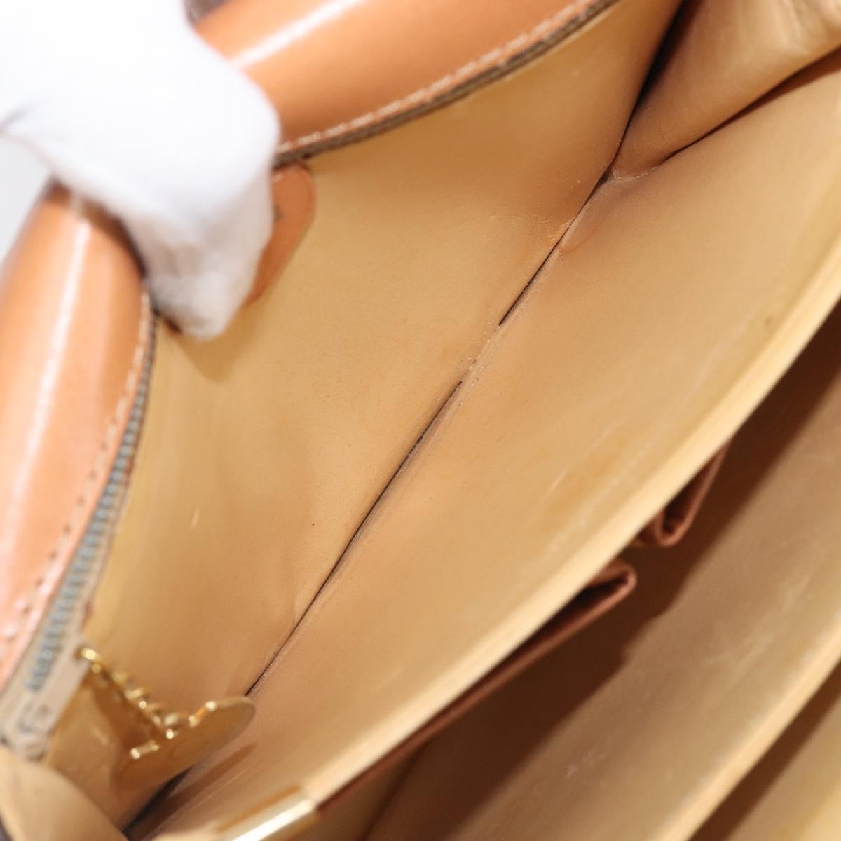 CELINE Macadam Horse Carriage Shoulder Bag PVC Brown Gold Tone Auth 202089A