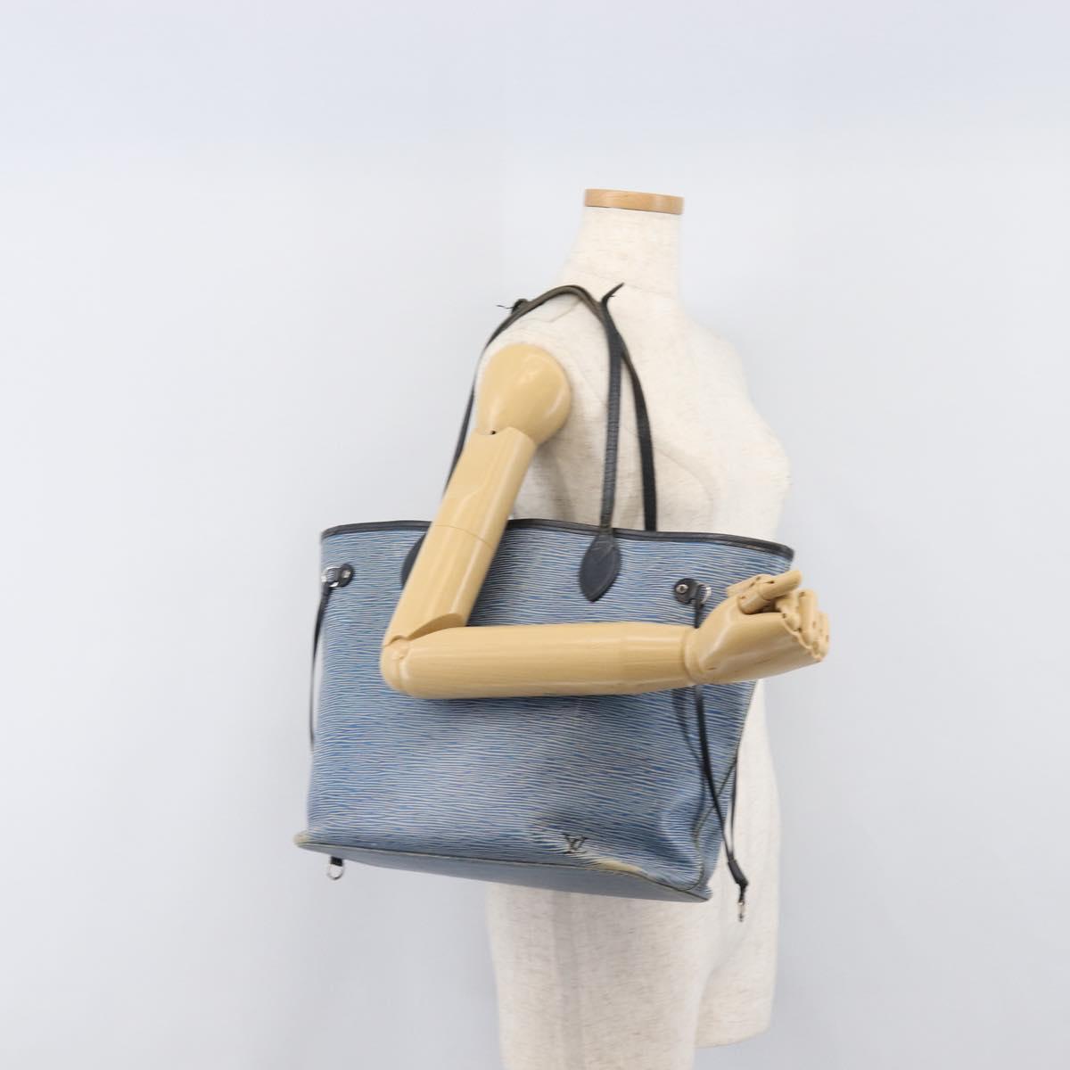 LOUIS VUITTON Epi Denim Neverfull MM Tote Bag Blue M51053 LV Auth 202097