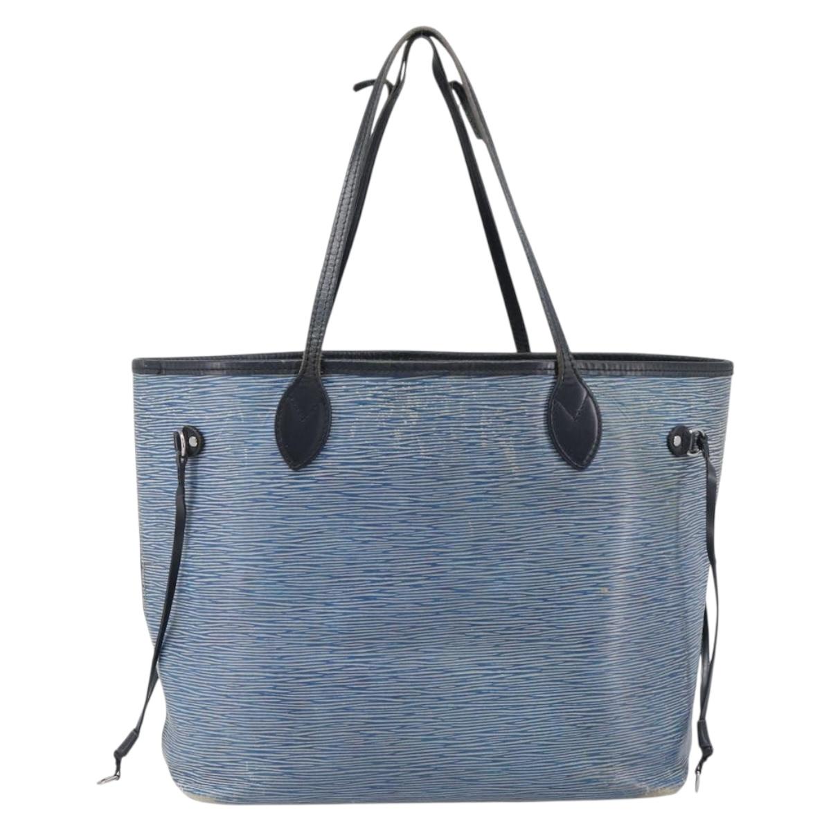 LOUIS VUITTON Epi Denim Neverfull MM Tote Bag Blue M51053 LV Auth 202097