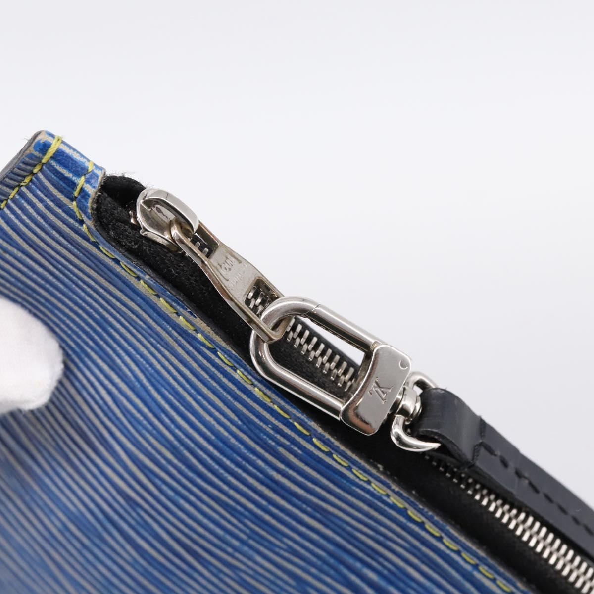 LOUIS VUITTON Epi Denim Neverfull MM Pouch Blue LV Auth 202098A