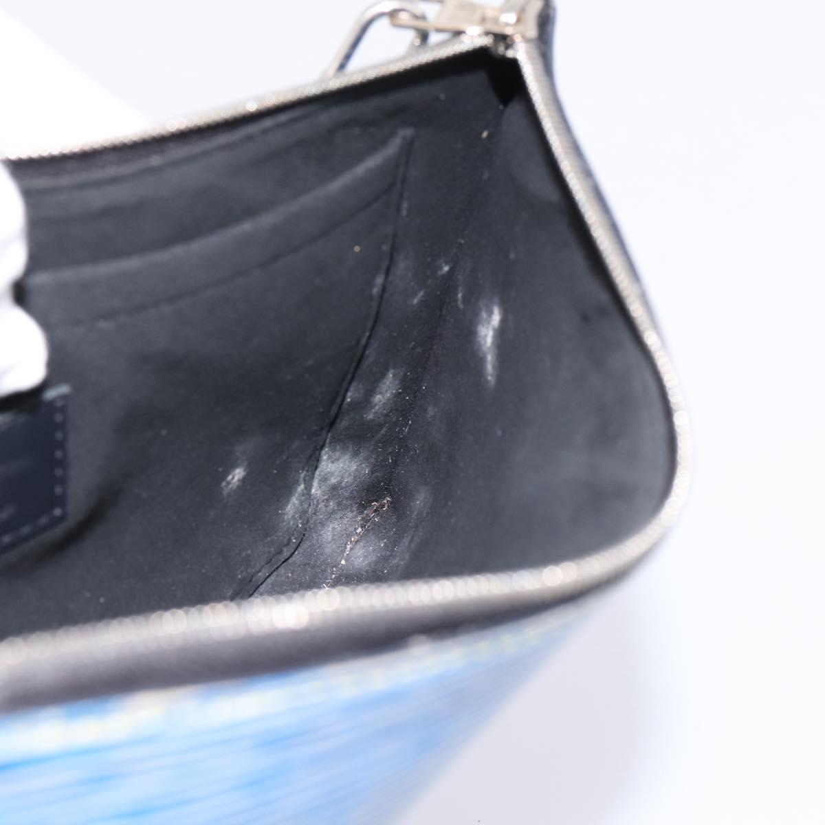 LOUIS VUITTON Epi Denim Neverfull MM Pouch Blue LV Auth 202098A