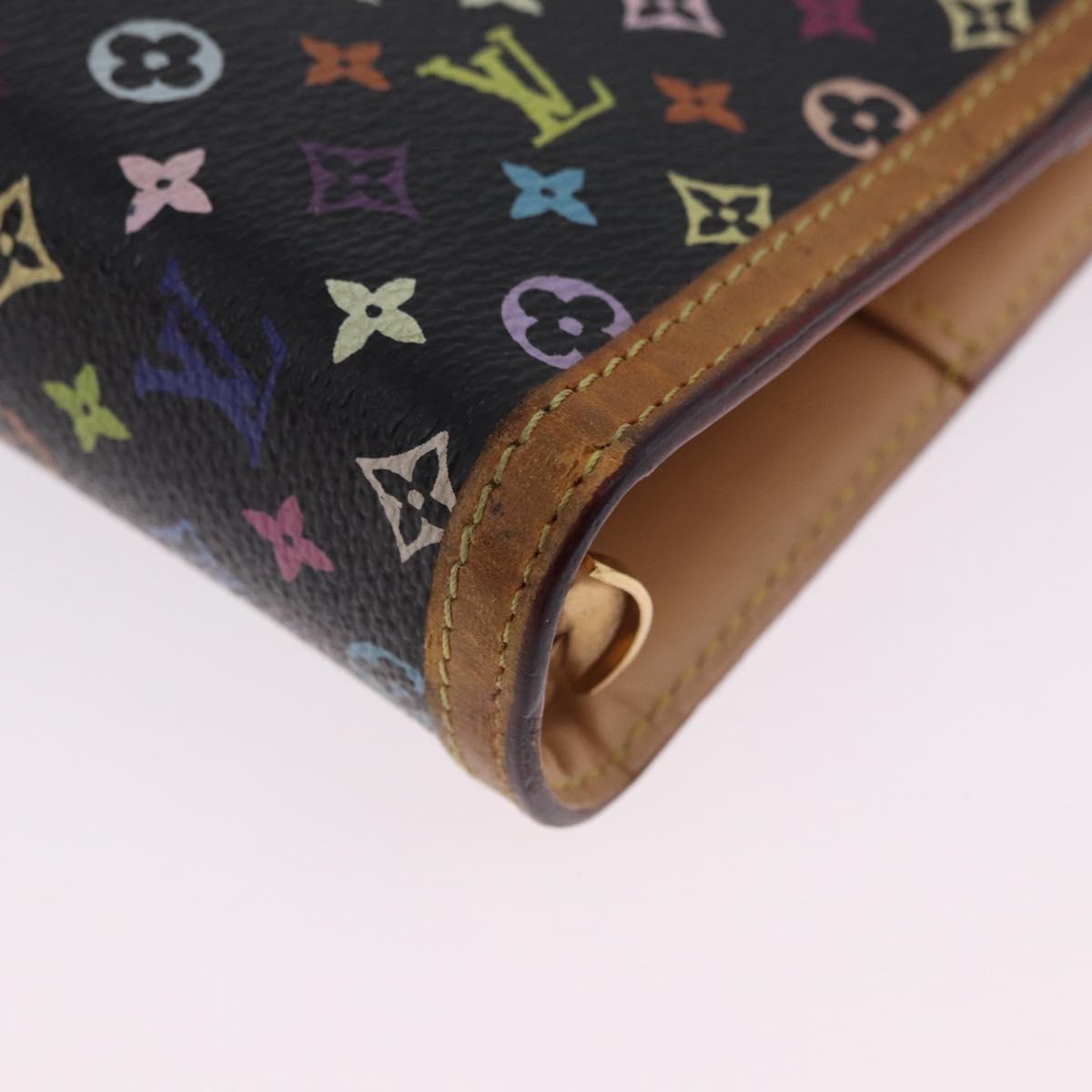 LOUIS VUITTON Monogram Multicolor Agenda GM Cover Black R20893 LV Auth 202101V