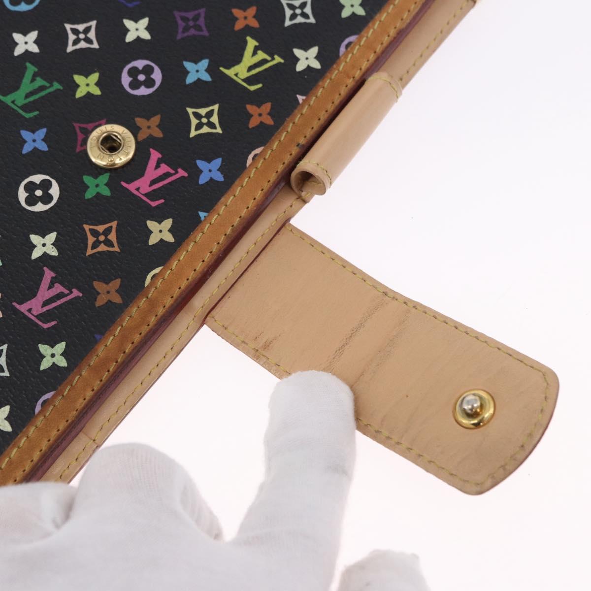 LOUIS VUITTON Monogram Multicolor Agenda GM Cover Black R20893 LV Auth 202101V