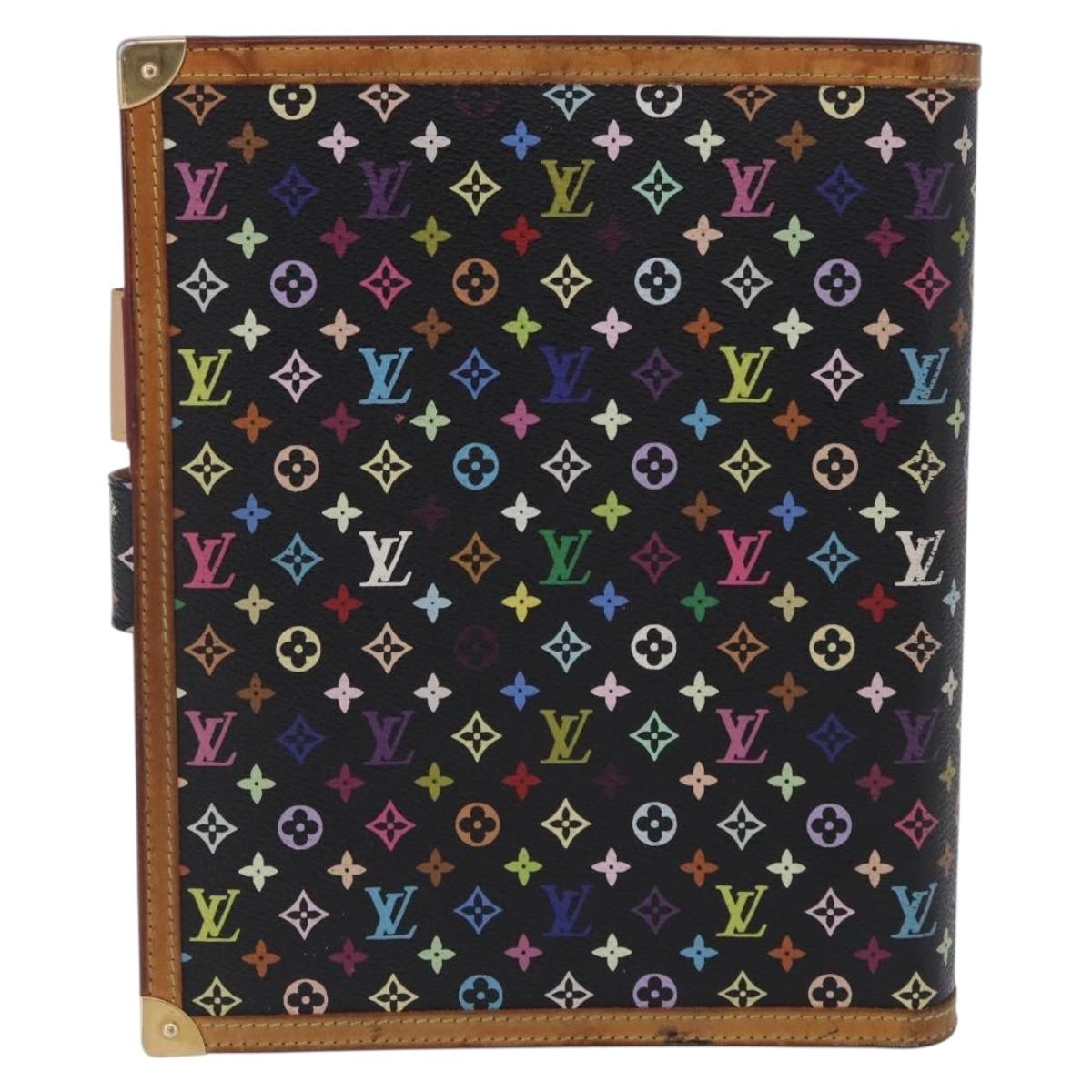 LOUIS VUITTON Monogram Multicolor Agenda GM Cover Black R20893 LV Auth 202101V