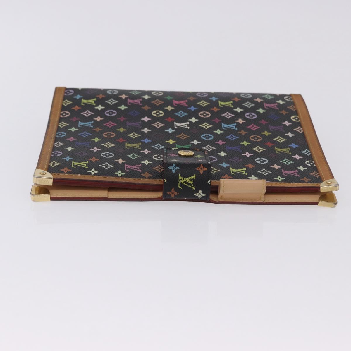 LOUIS VUITTON Monogram Multicolor Agenda GM Cover Black R20893 LV Auth 202101V