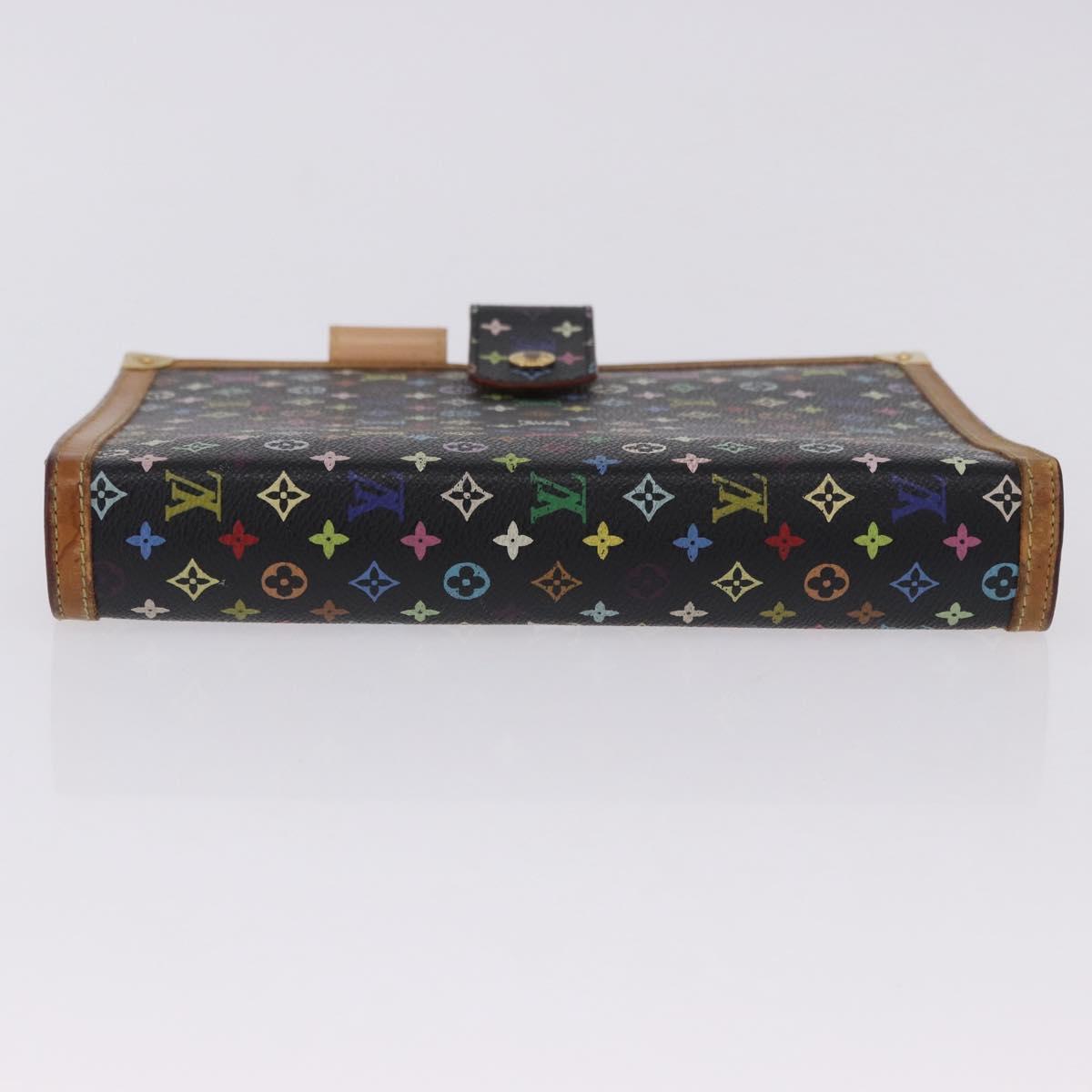 LOUIS VUITTON Monogram Multicolor Agenda GM Cover Black R20893 LV Auth 202101V