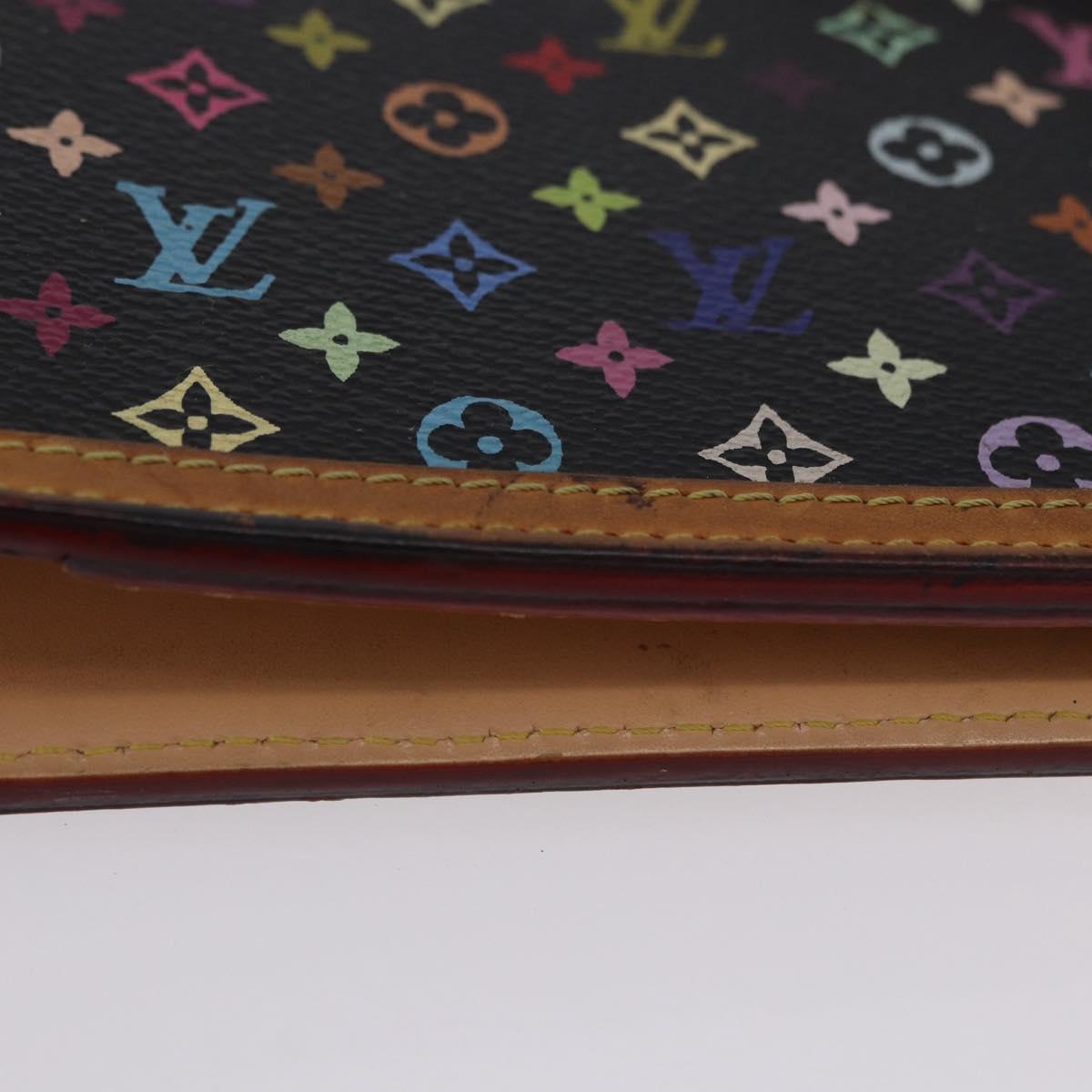 LOUIS VUITTON Monogram Multicolor Agenda GM Cover Black R20893 LV Auth 202101V