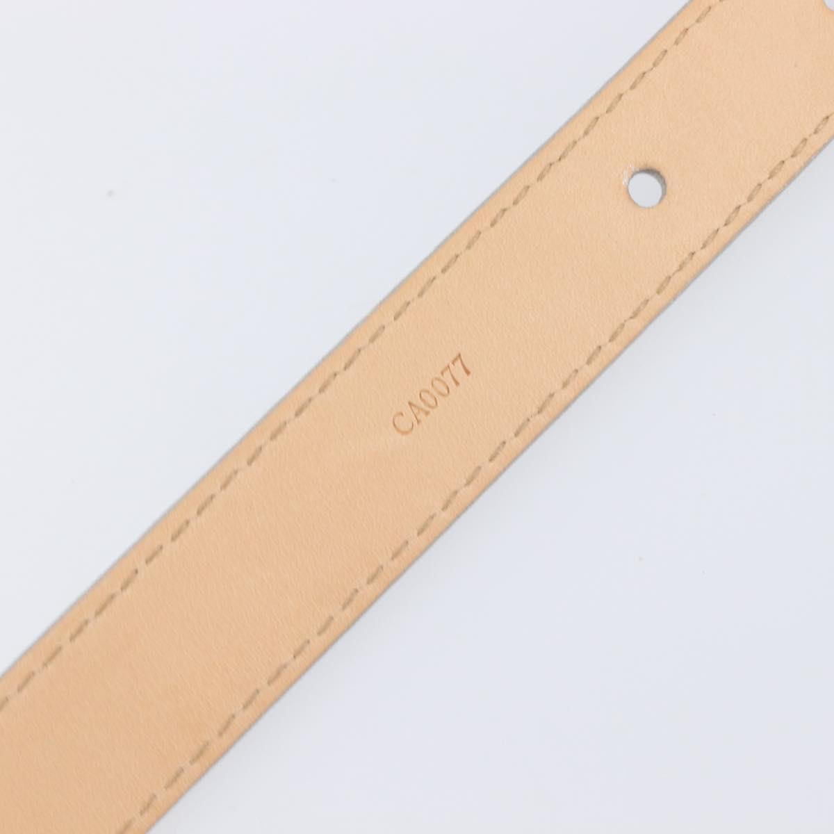 LOUIS VUITTON Ceinture Narrow Belt Leather 80/32 Silver LV Auth 202107