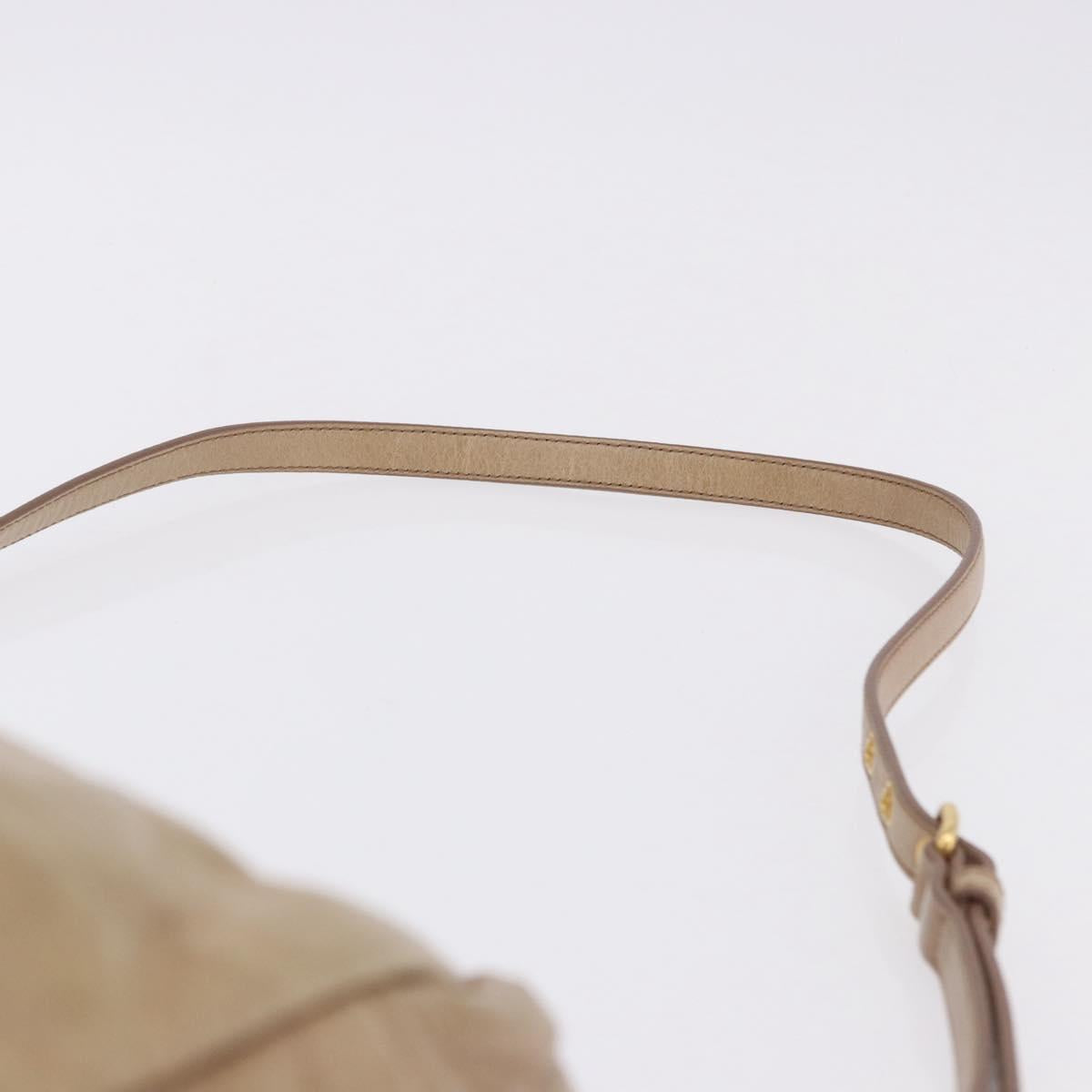 Miu Miu Vitellolux Hand Bag Leather 2way Beige Gold Tone Auth 202110V