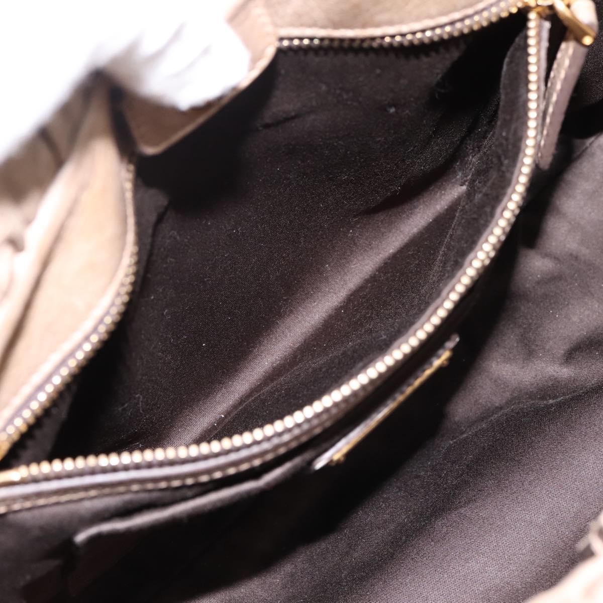 Miu Miu Vitellolux Hand Bag Leather 2way Beige Gold Tone Auth 202112A