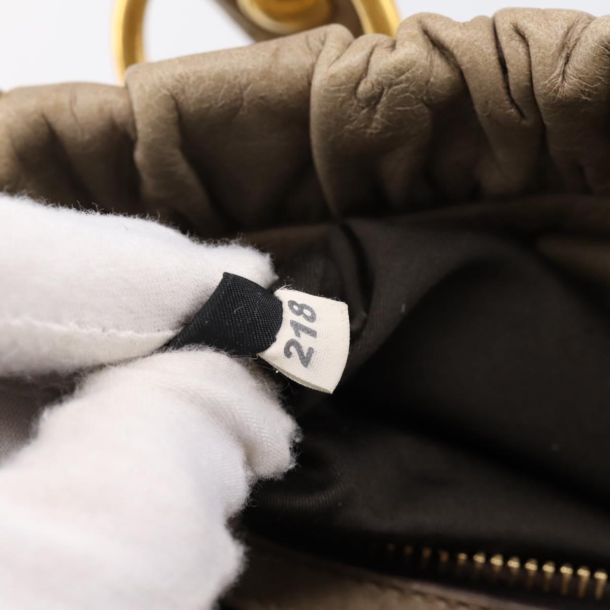 Miu Miu Vitellolux Hand Bag Leather 2way Beige Gold Tone Auth 202112A