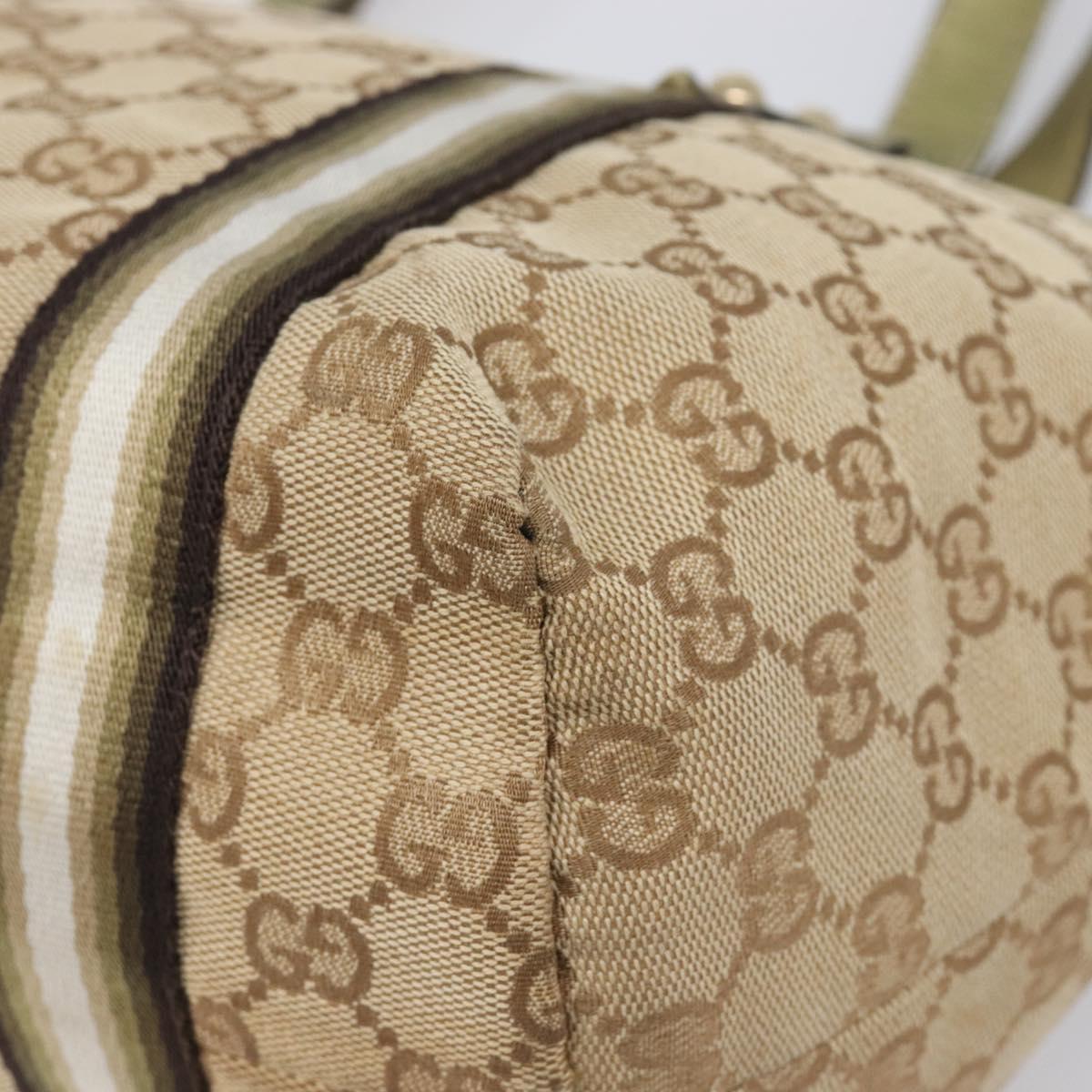 GUCCI GG Canvas Tote Bag Beige Gold Tone 137396 Auth 202117