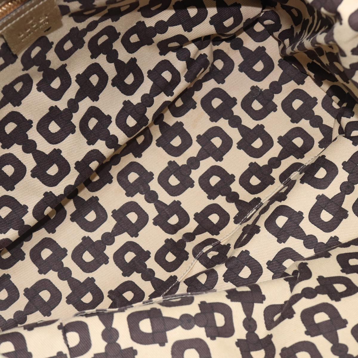 GUCCI GG Canvas Tote Bag Beige Gold Tone 137396 Auth 202117