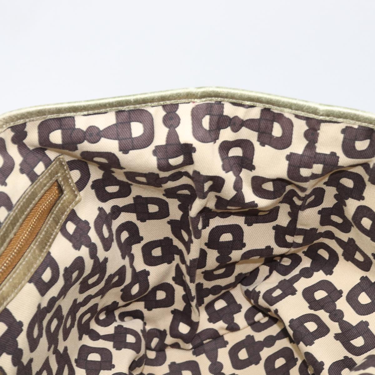GUCCI GG Canvas Tote Bag Beige Gold Tone 137396 Auth 202117