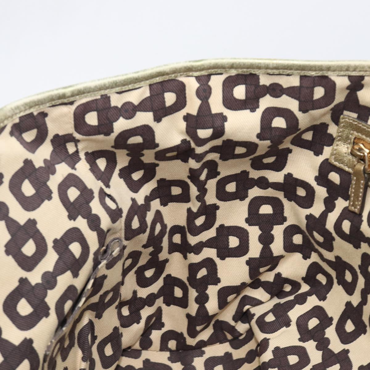 GUCCI GG Canvas Tote Bag Beige Gold Tone 137396 Auth 202117