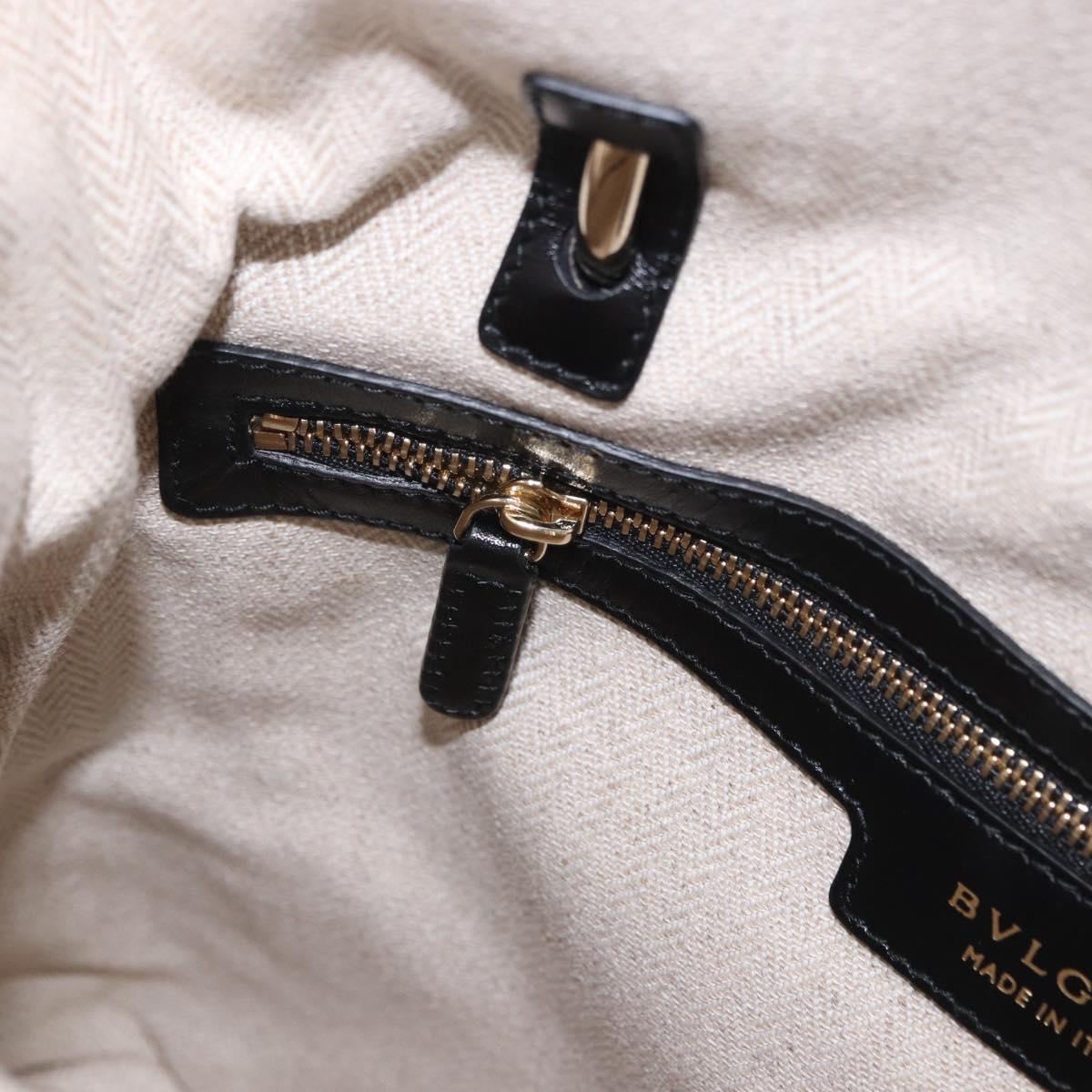 BVLGARI Hand Bag Canvas 2way Beige Gold Tone Auth 202121A
