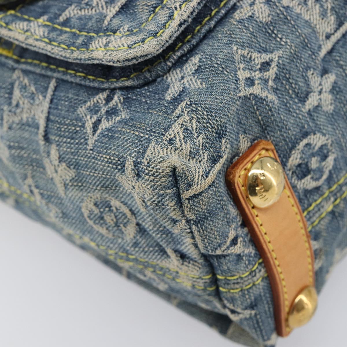 LOUIS VUITTON Monogram Denim Buggy PM Shoulder Bag Blue M95049 LV Auth 202125V