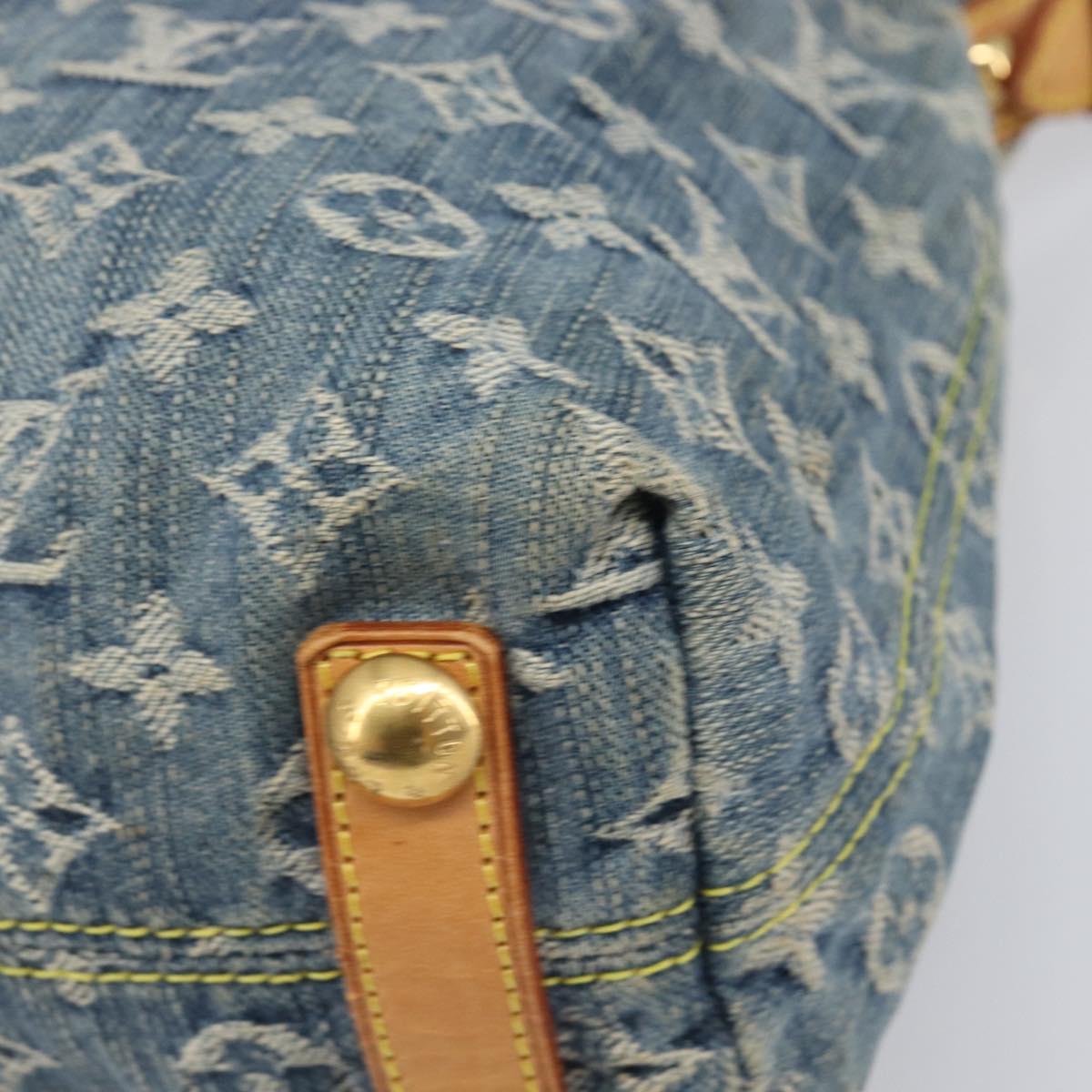 LOUIS VUITTON Monogram Denim Buggy PM Shoulder Bag Blue M95049 LV Auth 202125V