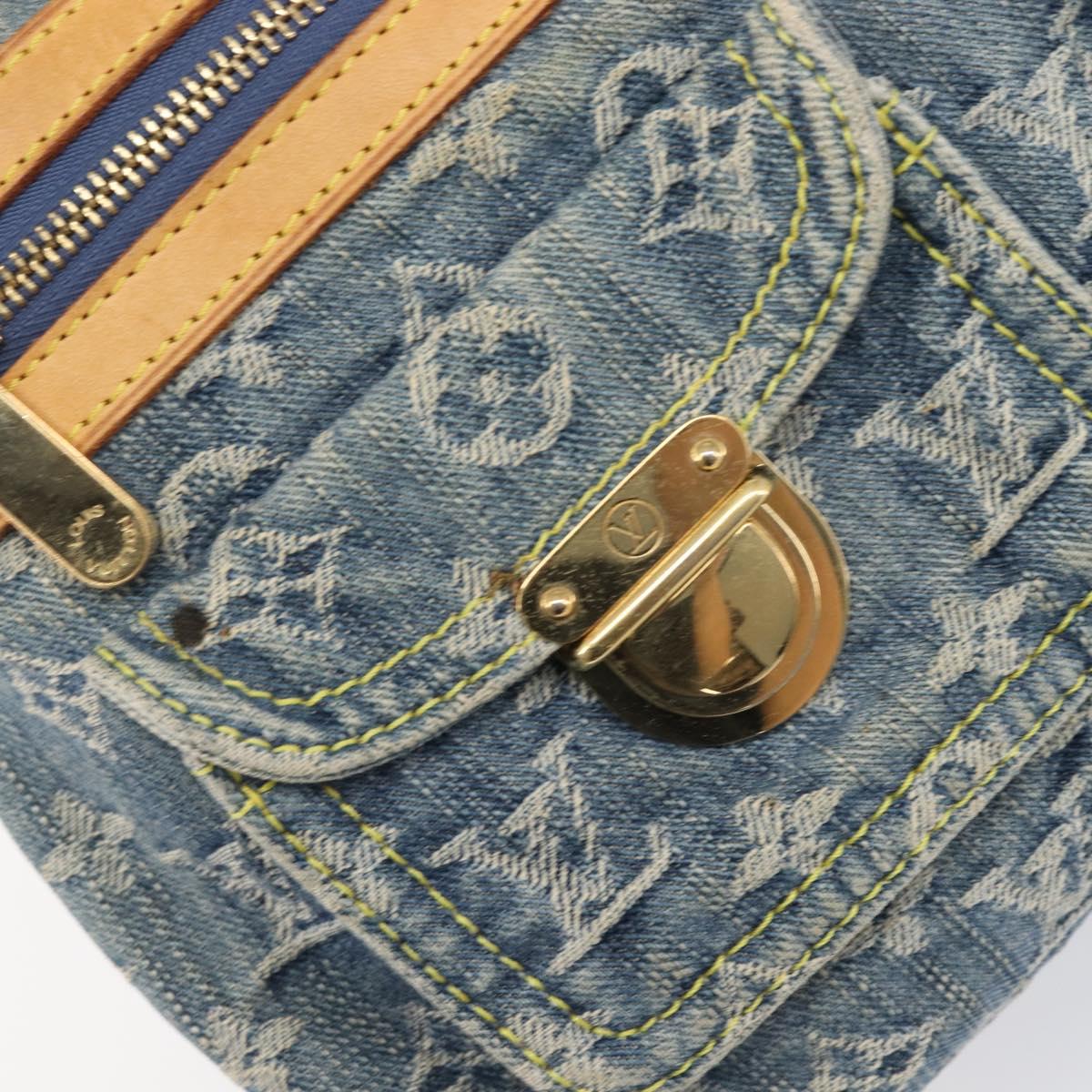 LOUIS VUITTON Monogram Denim Buggy PM Shoulder Bag Blue M95049 LV Auth 202125V
