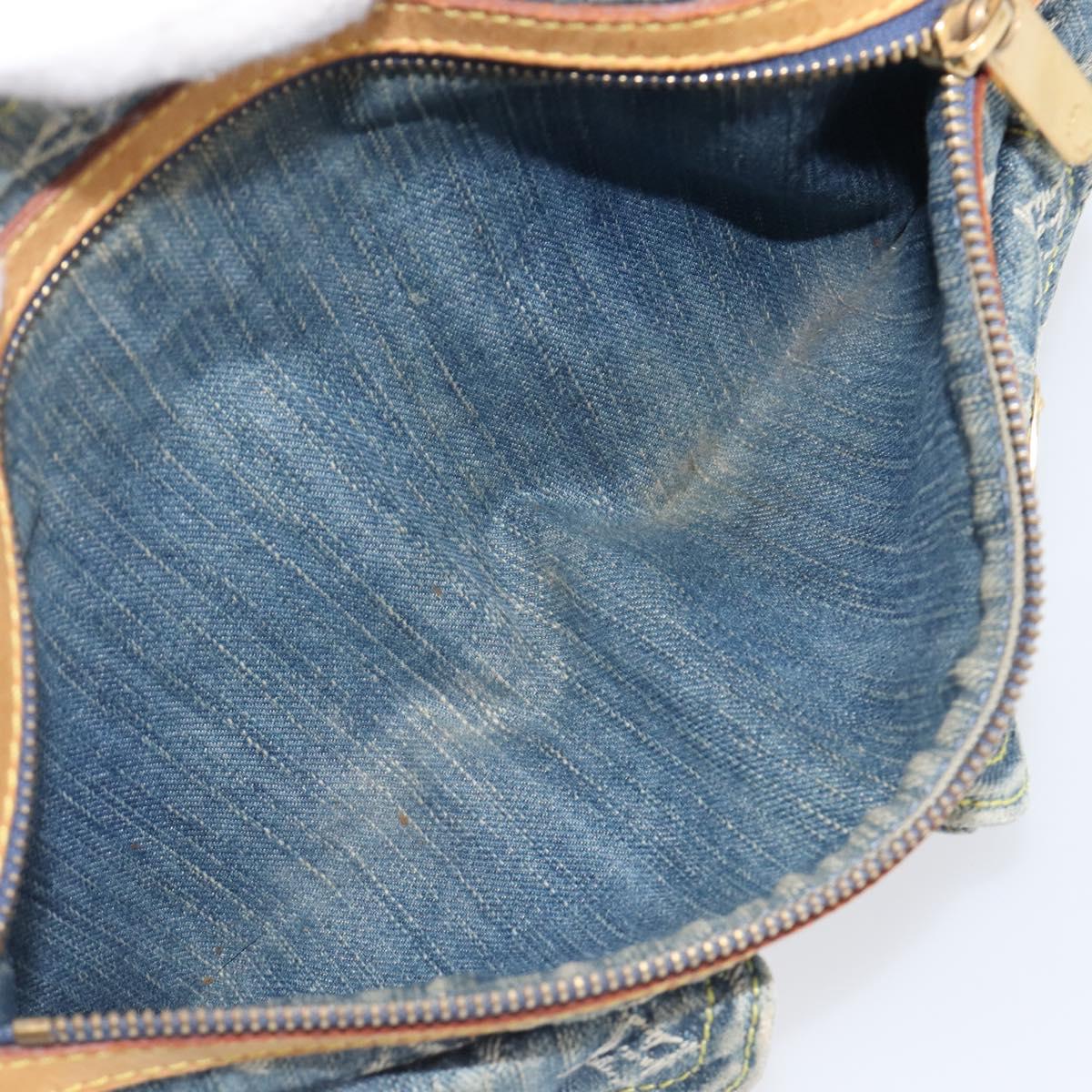 LOUIS VUITTON Monogram Denim Buggy PM Shoulder Bag Blue M95049 LV Auth 202125V