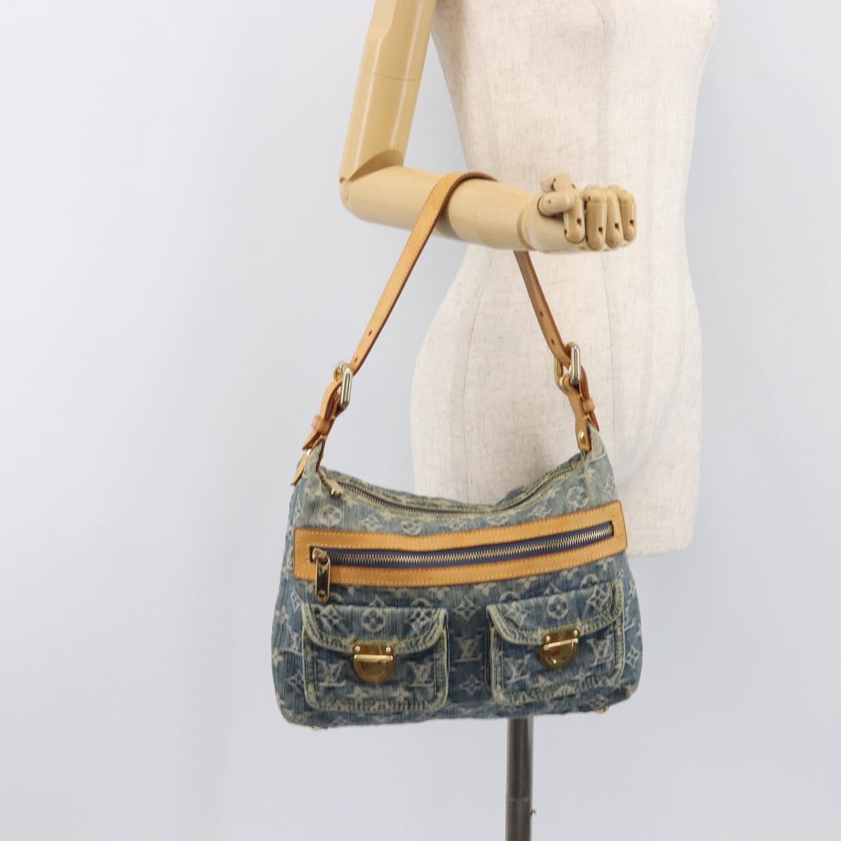 LOUIS VUITTON Monogram Denim Buggy PM Shoulder Bag Blue M95049 LV Auth 202125V
