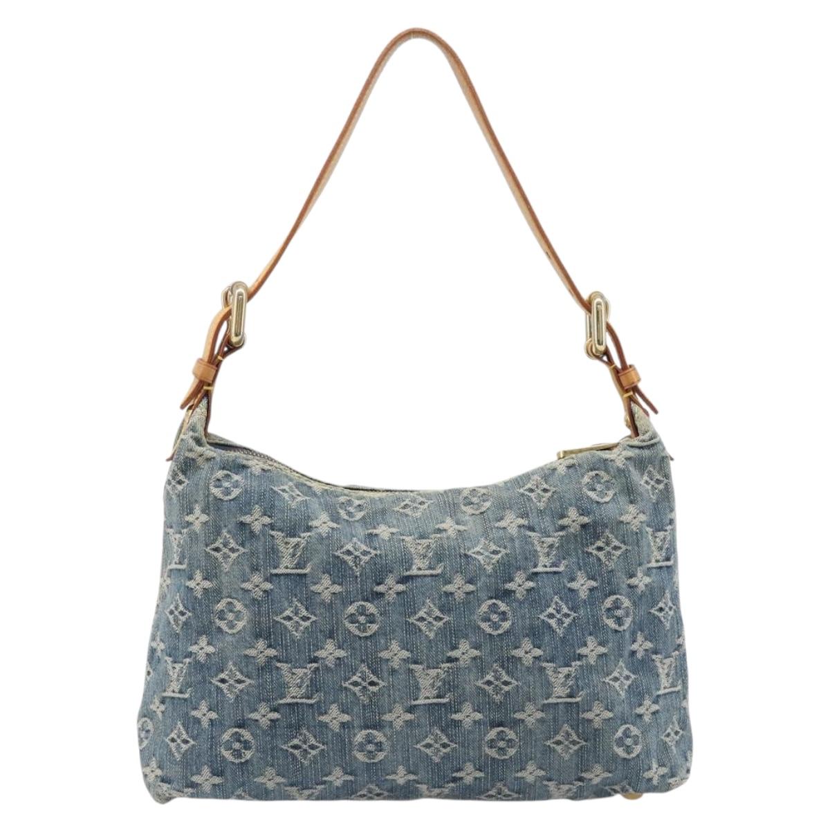 LOUIS VUITTON Monogram Denim Buggy PM Shoulder Bag Blue M95049 LV Auth 202125V