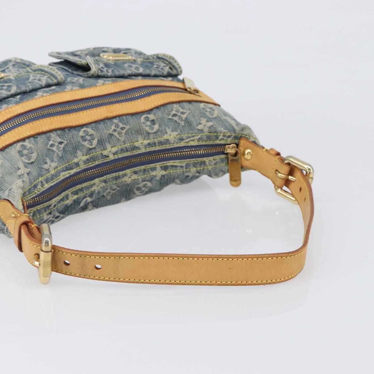 LOUIS VUITTON Monogram Denim Buggy PM Shoulder Bag Blue M95049 LV Auth 202125V