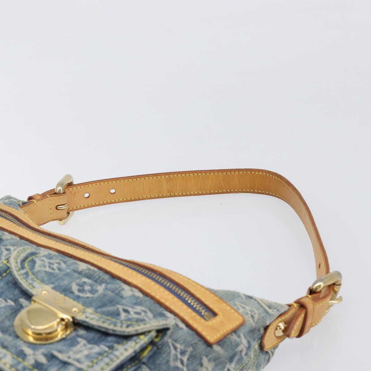 LOUIS VUITTON Monogram Denim Buggy PM Shoulder Bag Blue M95049 LV Auth 202125V