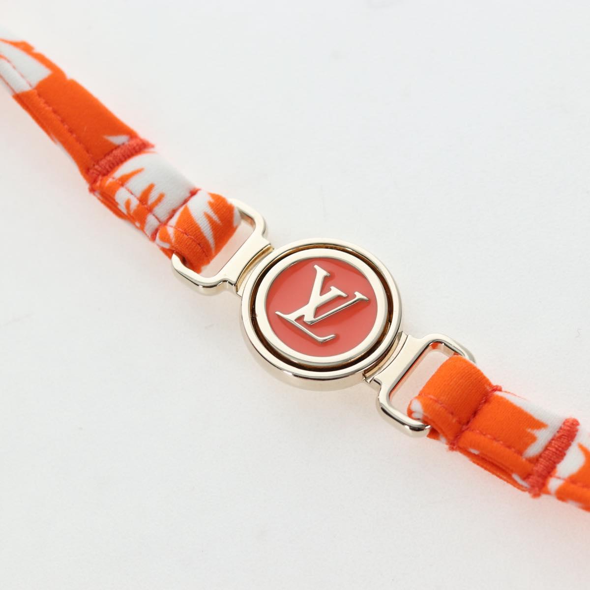 LOUIS VUITTON Swimwear Bikini Polyester Orange White LV Auth 202126M