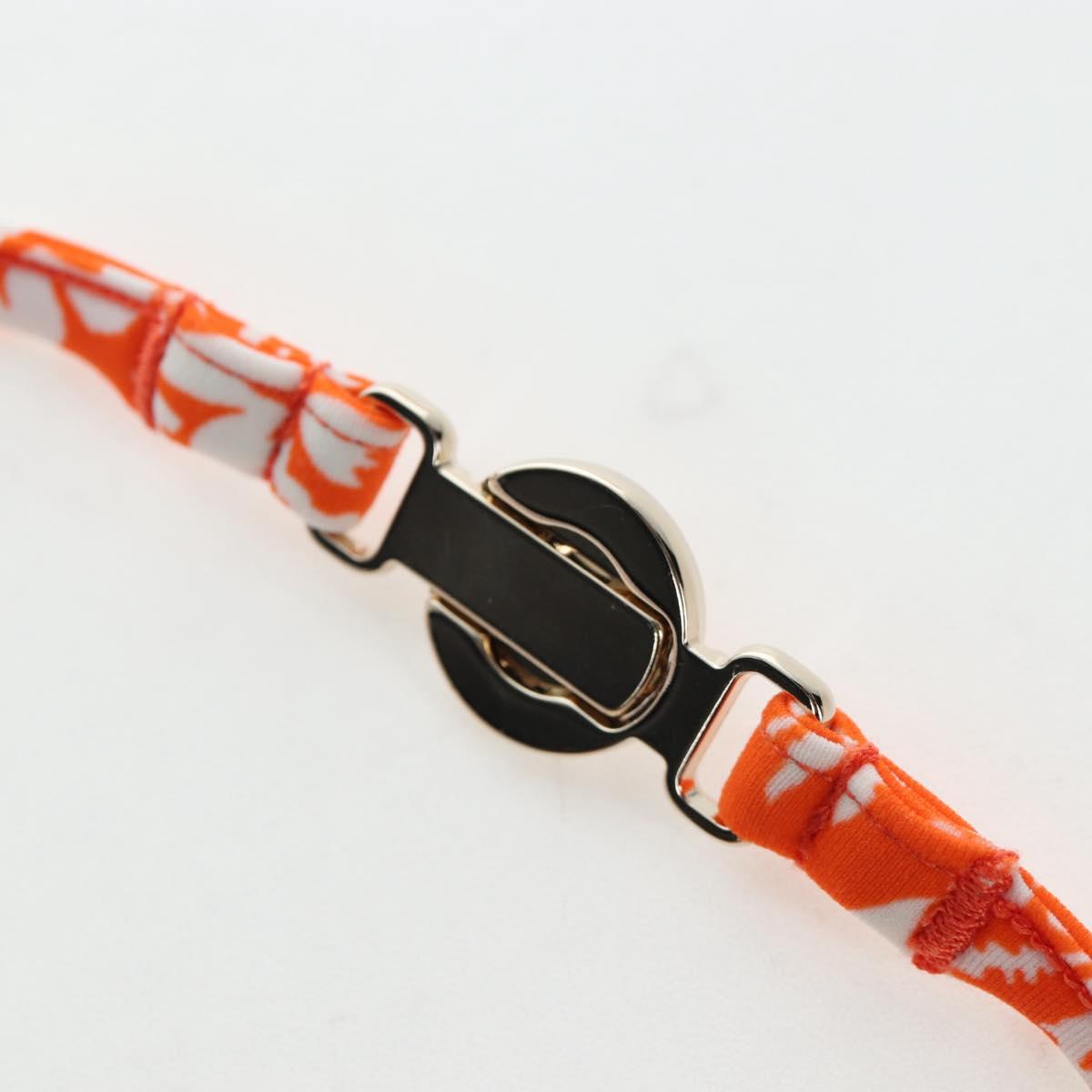 LOUIS VUITTON Swimwear Bikini Polyester Orange White LV Auth 202126M