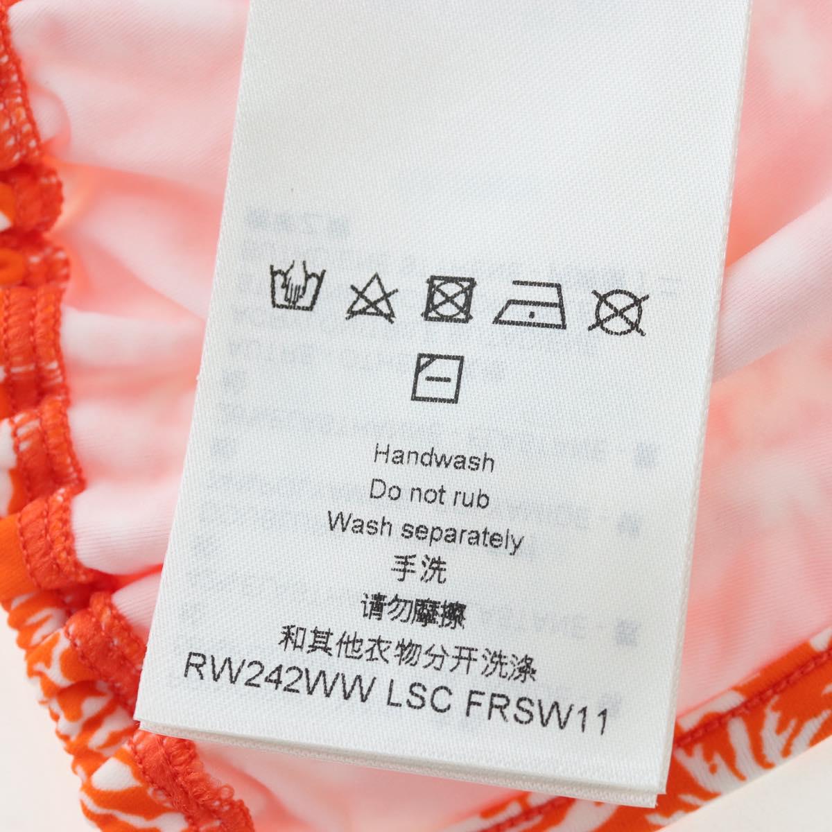 LOUIS VUITTON Swimwear Bikini Polyester Orange White LV Auth 202126M