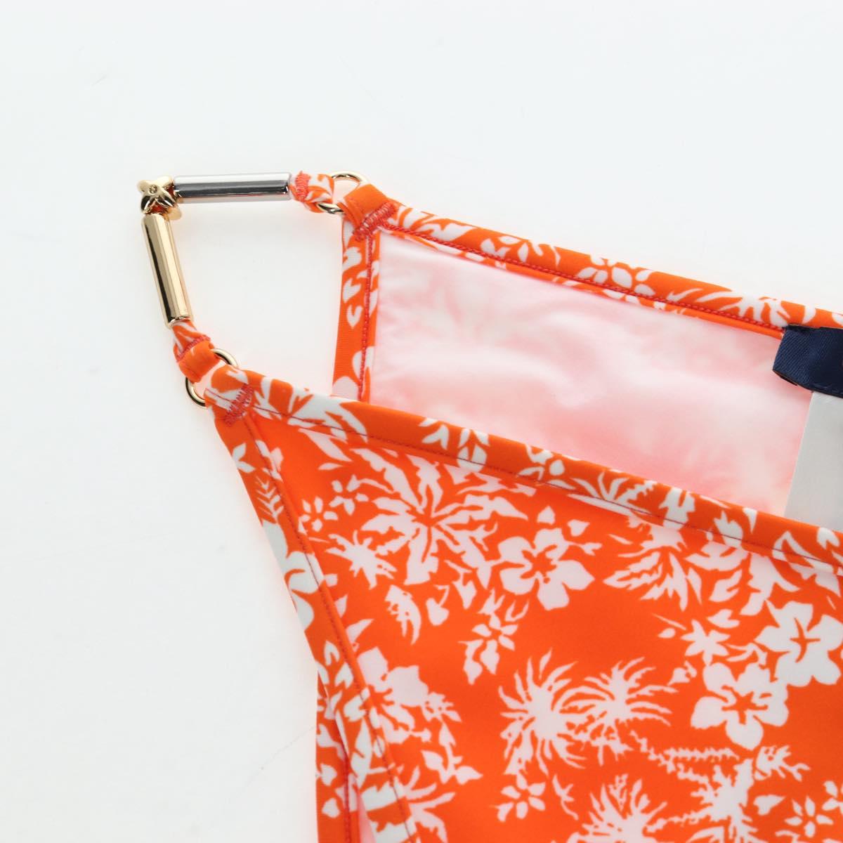 LOUIS VUITTON Swimwear Bikini Polyester Orange White LV Auth 202126M