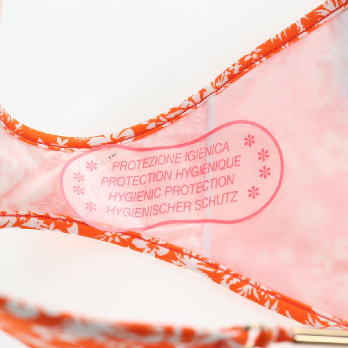 LOUIS VUITTON Swimwear Bikini Polyester Orange White LV Auth 202126M