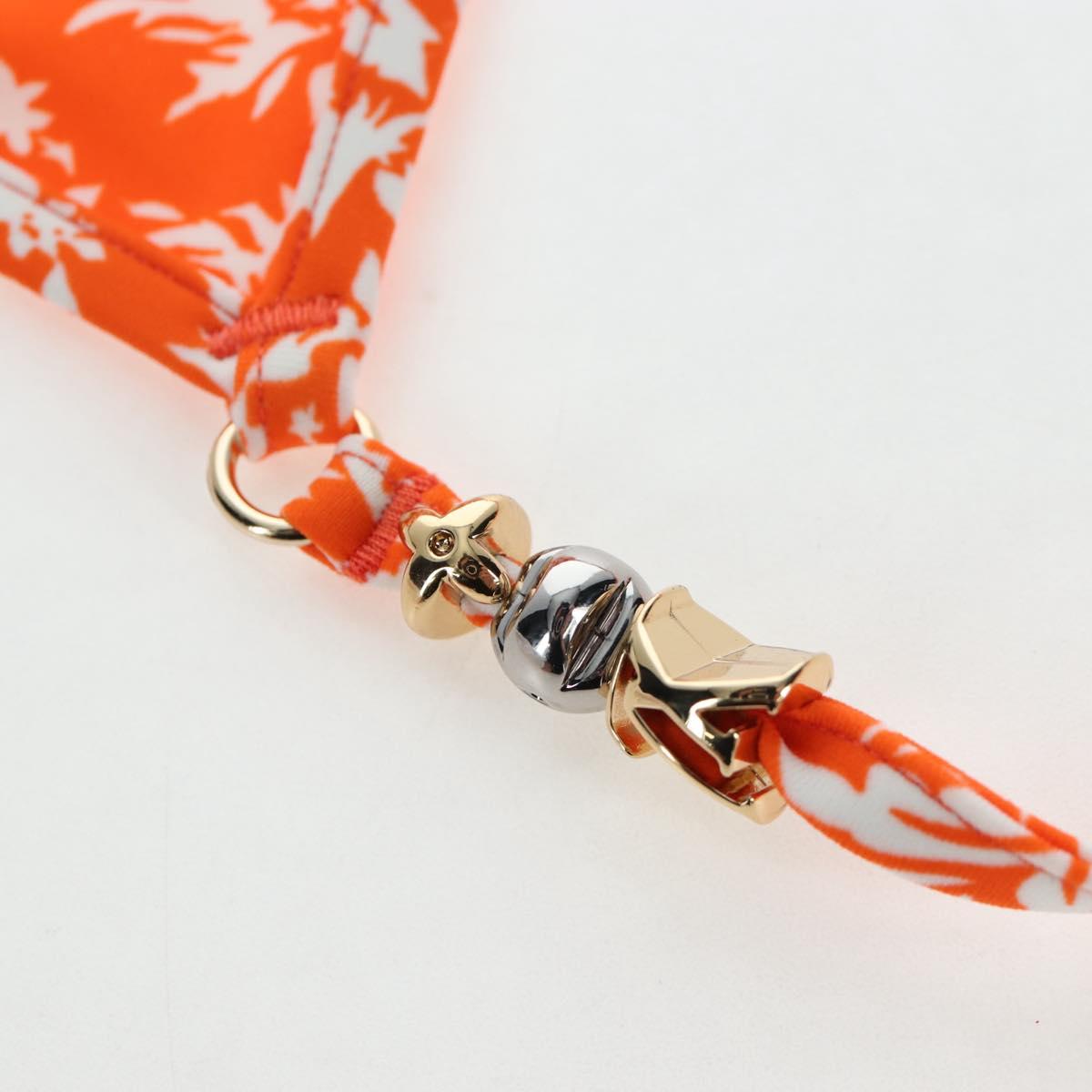 LOUIS VUITTON Swimwear Bikini Polyester Orange White LV Auth 202126M