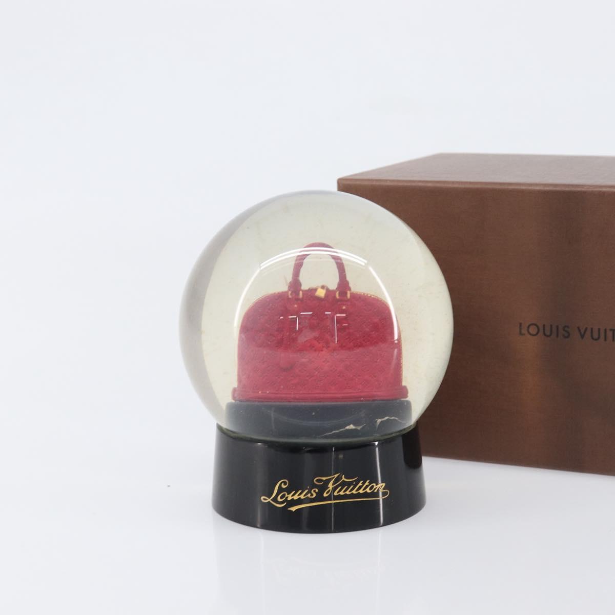 LOUIS VUITTON Alma Snow Globe Glass Red Clear LV Auth 202128