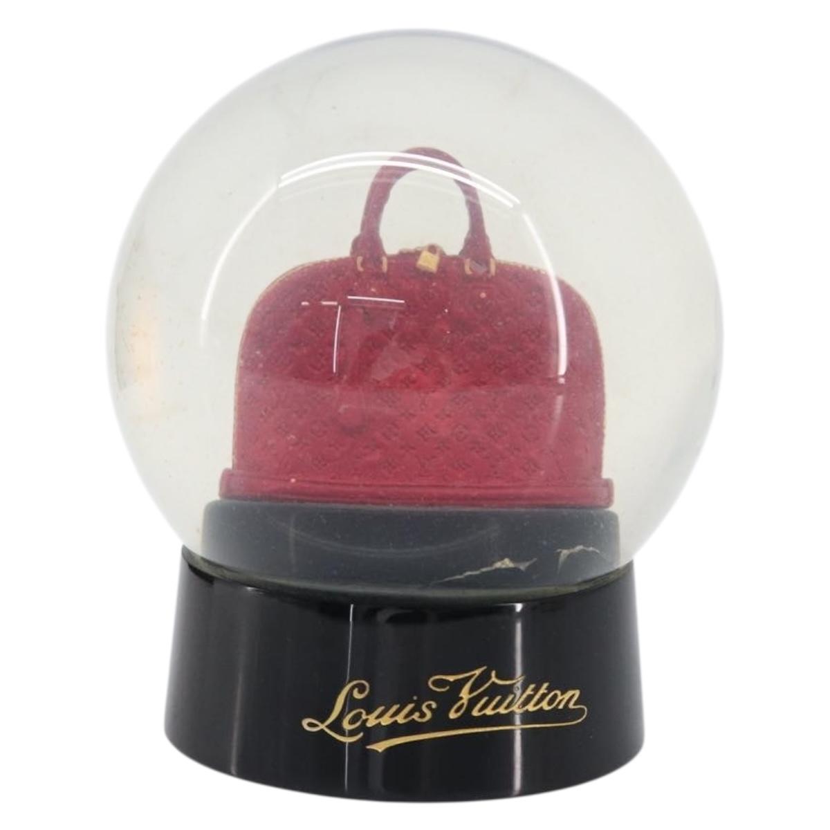 LOUIS VUITTON Alma Snow Globe Glass Red Clear LV Auth 202128